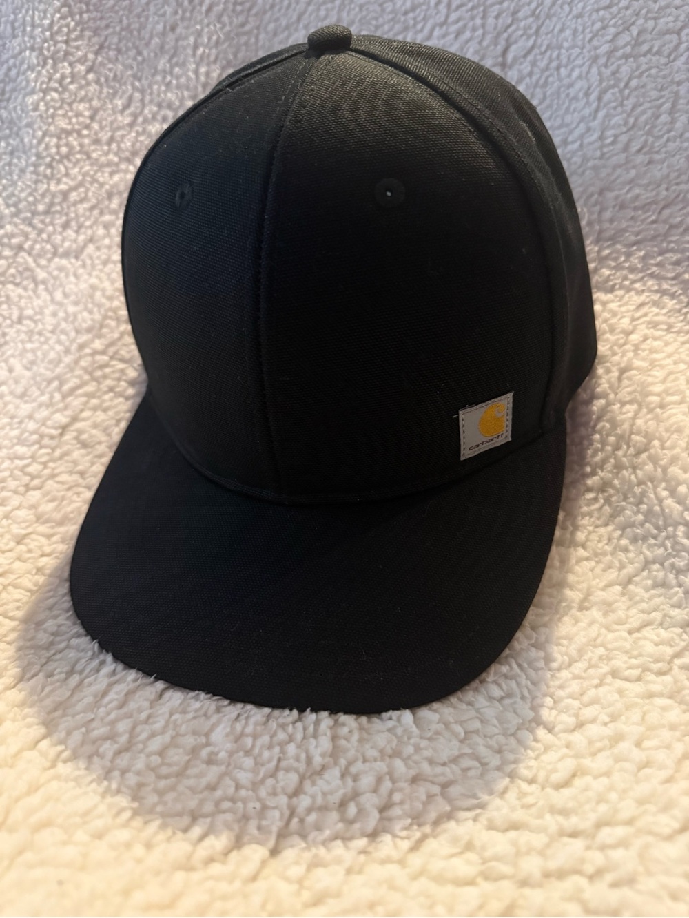 Carhartt Black Structured Snapback Cap with Gold Logo Patch